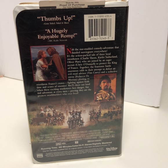 VTG VHS Disney The Three Musketeers - Picture 2 of 3